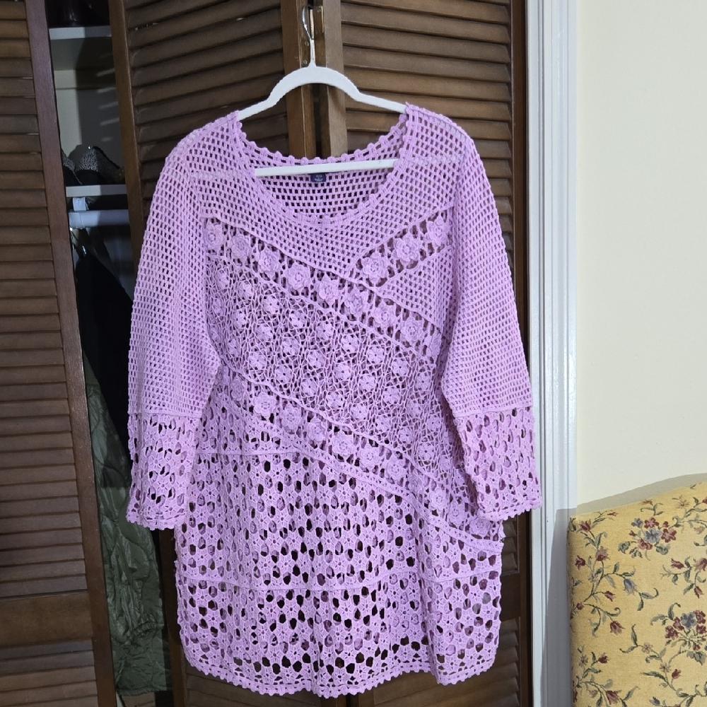 Roaman's Lavender Crochet Top